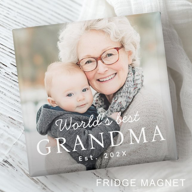 World's best grandma grandmother est year photo magnet (World's best grandma grandmother est year photo magnet)