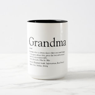 World's Best Grandma Grandmother Granny Definition Two-Tone Coffee Mug