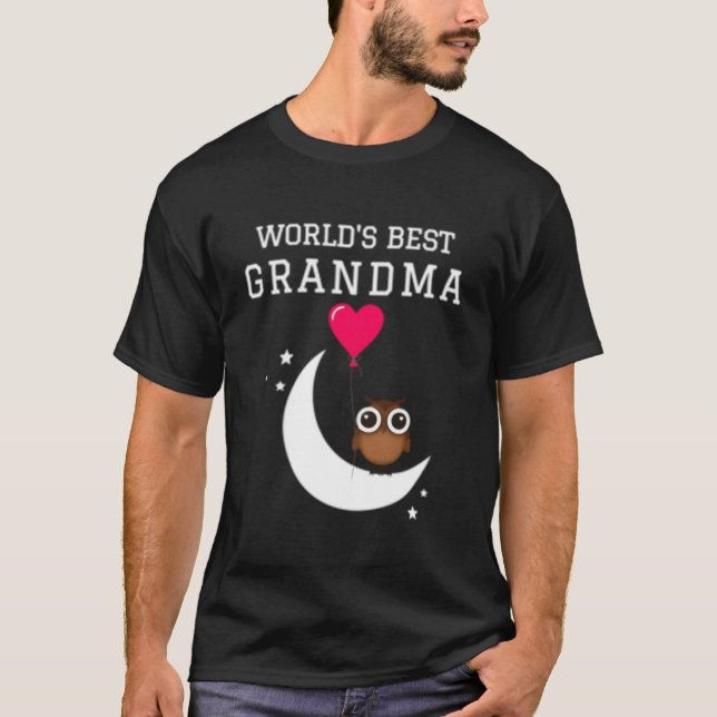 World'S Best Grandma Grandmother Owl He T-Shirt (Front)