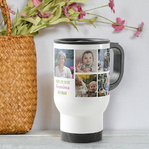 World's Best Grandma Instagram Photo Collage Name Travel Mug