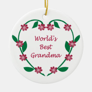 World's Best Grandma ormanent Ceramic Tree Decoration
