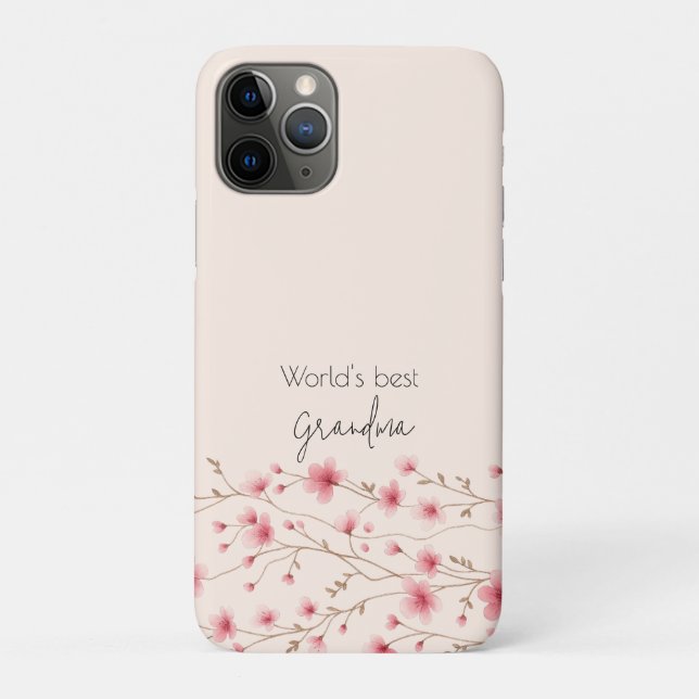 World's Best Grandma - Pastel Floral Personalised  Case-Mate iPhone Case (Back)