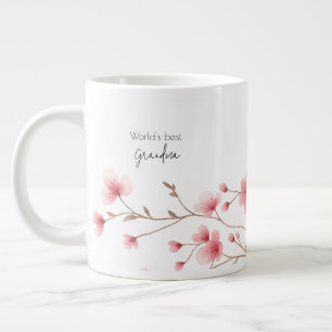 World's Best Grandma - Pastel Floral Personalised  Large Coffee Mug