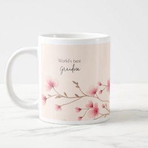 World's Best Grandma - Pastel Floral Personalised Large Coffee Mug