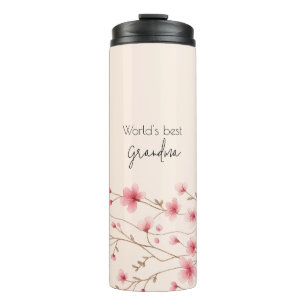 World's Best Grandma - Pastel Floral Personalised Thermal Tumbler