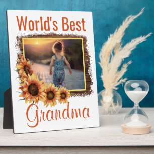 World's Best Grandma Personalised Photo Plaque