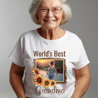 World's Best Grandma Personalised Photo T-Shirt