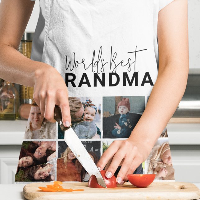 Worlds Best Grandma | Photo Collage Apron (Creator Uploaded)
