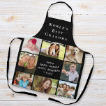 World's Best Grandma Photo Collage Black Apron<br><div class="desc">A nice keepsake gift for the best grandma in the world. Personalise this photo collage black apron with 8 pictures of her grandchildren, children, other family members, pets, etc. Customise "World's Best Grandma" and whether she is called "Grandma, " "Nana, " "Abuela, " etc., and add her grandkid's names as...</div>