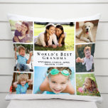 World's Best Grandma Photo Collage Personalised Cushion<br><div class="desc">Give the world's best grandma a fun custom photo collage pillow that she will treasure and enjoy for years. You can personalise with eight family photos of grandchildren, children, other family members, pets, etc., customise the expression "World's Best Grandma" and whether she is called "Grandma, " "Nana, " "Abuela, "...</div>