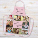 World's Best Grandma Photo Collage Pink Apron<br><div class="desc">A nice keepsake gift for the best grandma ever. Personalise this photo collage pink apron with 8 pictures of her grandchildren, children, other family members, pets, etc. Customise "World's Best Grandma" and whether she is called "Grandma, " "Mommom, " "Nana, " "Abuela, " etc., and add her grandkid's names as...</div>