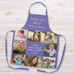 World's Best Grandma Photo Collage Purple Apron<br><div class="desc">A nice keepsake gift for the world's best grandma. Personalise this photo collage purple apron with eight pictures of her grandchildren, children, other family members, pets, etc. Customise "World's Best Grandma" and whether she is called "Grandma, " "Nana, " "Abuela, " etc., and add her grandkid's names as a signature....</div>