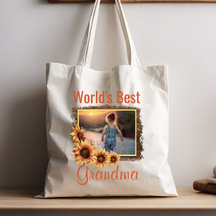 World's Best Grandma Photo Tote Bag