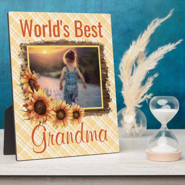 World's Best Grandma Plaque (Side)