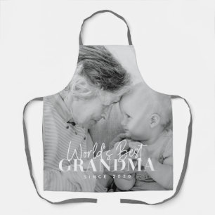 World's Best Grandma Since 20XX Simple Chic Photo Apron