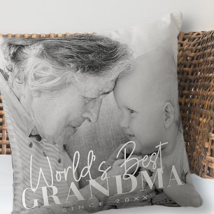 World's Best Grandma Since 20XX Simple Chic Photo Cushion