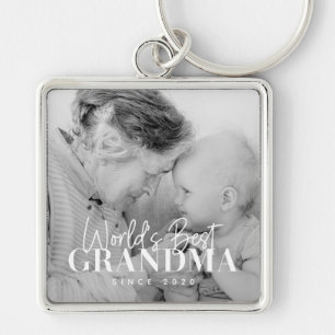 World's Best Grandma Since 20XX Simple Chic Photo Key Ring