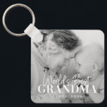 World's Best Grandma Since 20XX Simple Chic Photo Key Ring<br><div class="desc">This simple and modern design is composed of serif and cursive typography and add a custom photo</div>