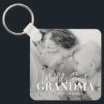 World's Best Grandma Since 20XX Simple Chic Photo Key Ring<br><div class="desc">This simple and modern design is composed of serif and cursive typography and add a custom photo</div>