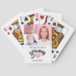 Worlds Best Grandma Since Year 3 Photo Cute Playing Cards