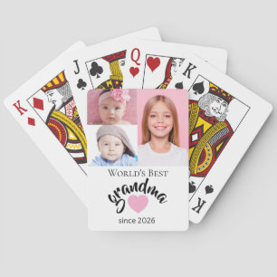 Worlds Best Grandma Since Year 3 Photo Cute Playing Cards