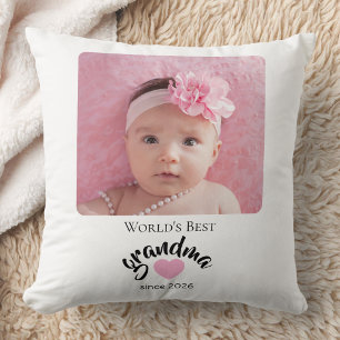 Worlds Best Grandma Since Year Photo Cute  Cushion