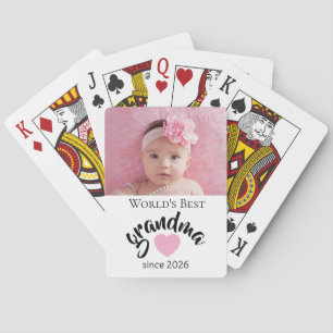 Worlds Best Grandma Since Year Photo Cute Playing Cards