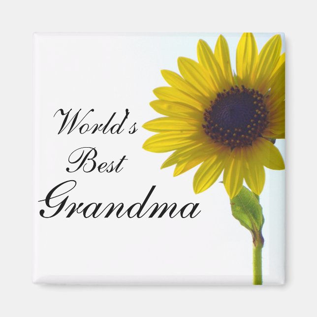 World's Best Grandma Sunflower Magnet (Front)