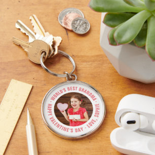 World's Best Grandma Valentine's Day Photo Gift Ke Key Ring