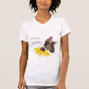 World's Best Grandmother -Butterfly, Flowers T-Shirt