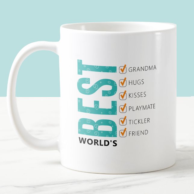Worlds Best Grandmother Customisable Checklist Coffee Mug (Creator Uploaded)