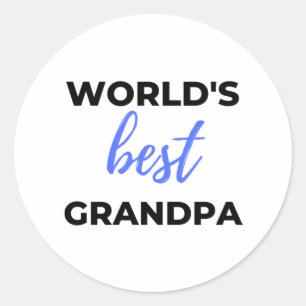 World's Best Grandpa bl Classic Round Sticker