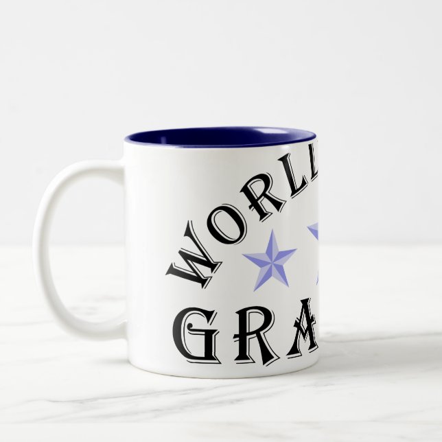 Worlds' Best Grandpa blue Stars Mug (Left)
