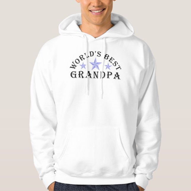 Worlds' Best Grandpa blue Stars T-Shirt Hoodie (Front)
