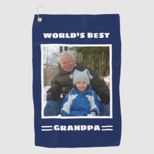 World's Best Grandpa Custom Photo Personalised Golf Towel