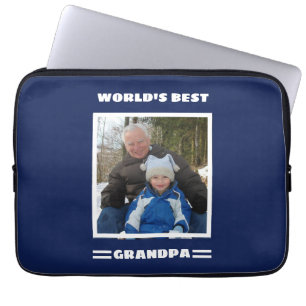 World's Best Grandpa Custom Photo Personalised Laptop Sleeve
