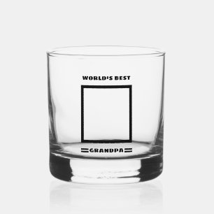 World's Best Grandpa Custom Photo Personalised Whiskey Glass