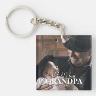 World's Best Grandpa Custom Photo Unique Keepsake Key Ring