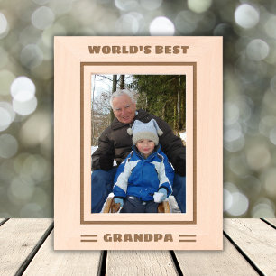World's Best Grandpa Custom Text Father's Day Cool Etched Frames
