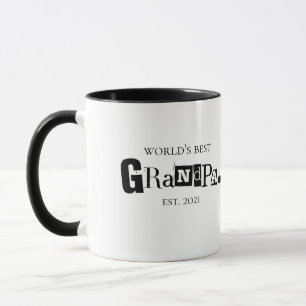 World's Best Grandpa Est Fun Saying Black White Mug