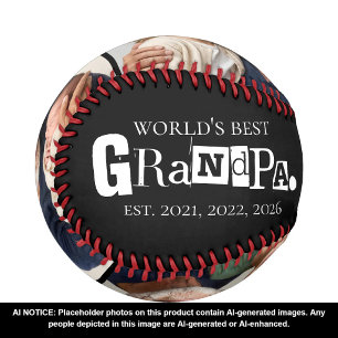 World's Best Grandpa Est Photo Collage Baseball