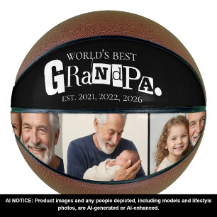 World's Best Grandpa Est Photo Collage Basketball