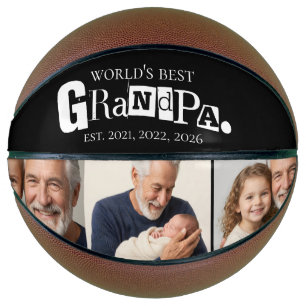 World's Best Grandpa Est Photo Collage Basketball