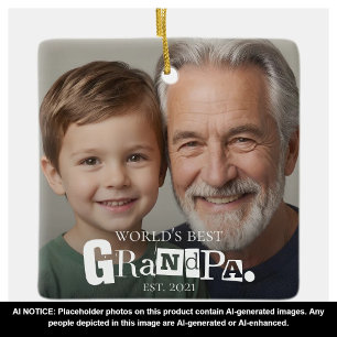 World's Best Grandpa Established Gift For Grandad Ceramic Ornament