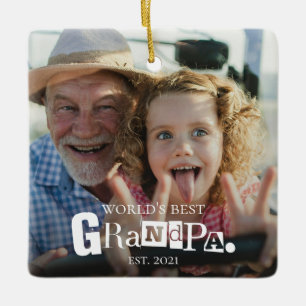 World's Best Grandpa Established Gift For Grandad Ceramic Ornament