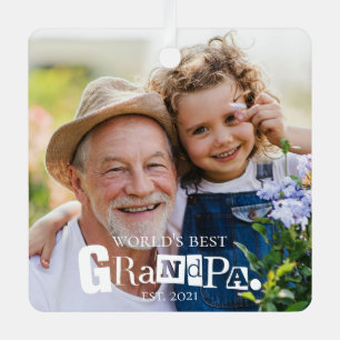 World's Best Grandpa Established Gift From Gradkid Metal Tree Decoration