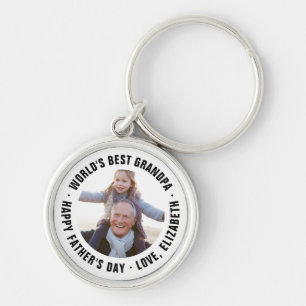 World's Best Grandpa Father's Day Photo Gift Key Ring