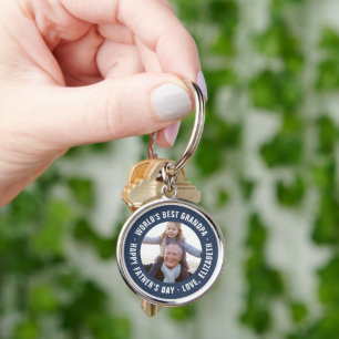 World's Best Grandpa Father's Day Photo Gift Key Ring