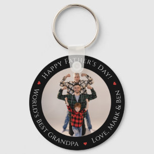 Worlds Best Grandpa Funny Photo Custom Fathers Day Key Ring