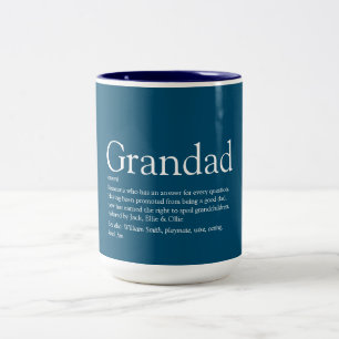 Worlds Best Grandpa Grandad Papa Definition Two-Tone Coffee Mug
